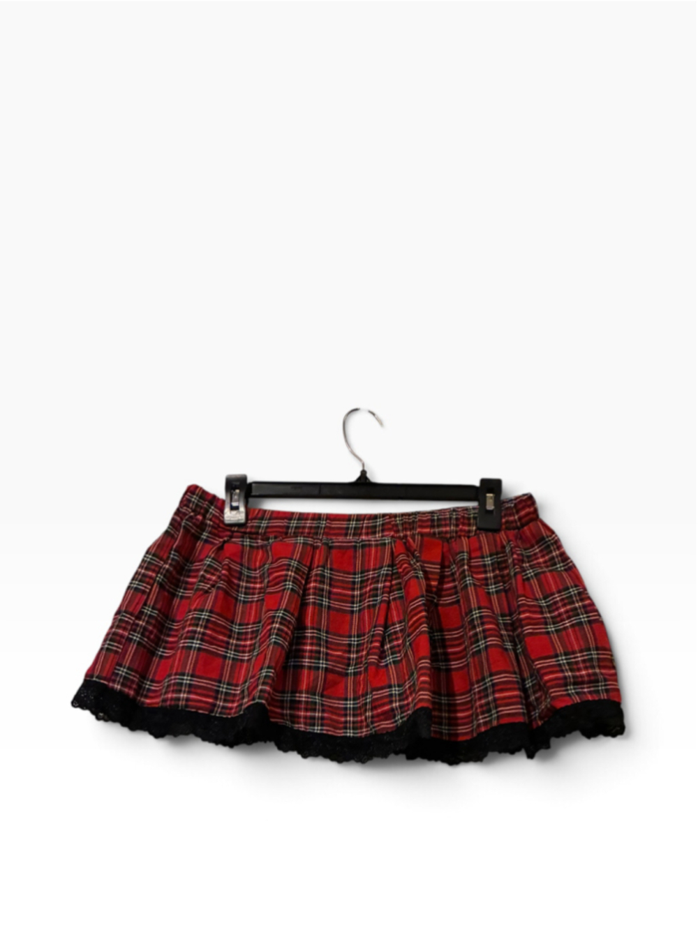 Women's Avidlove Red Plaid Mini Skirt, Size XL, Red and Black